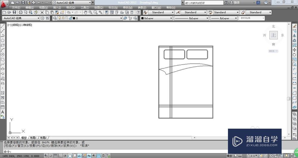 室内设计CAD中怎么画双人床？