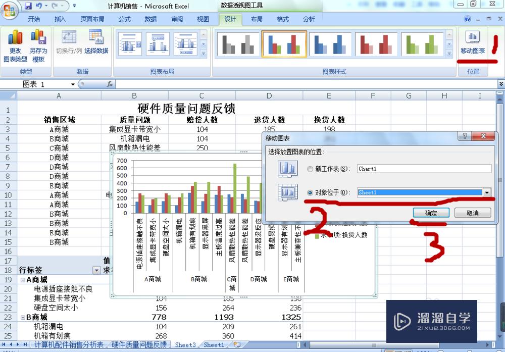 如何在Excel中使用数据透视图？