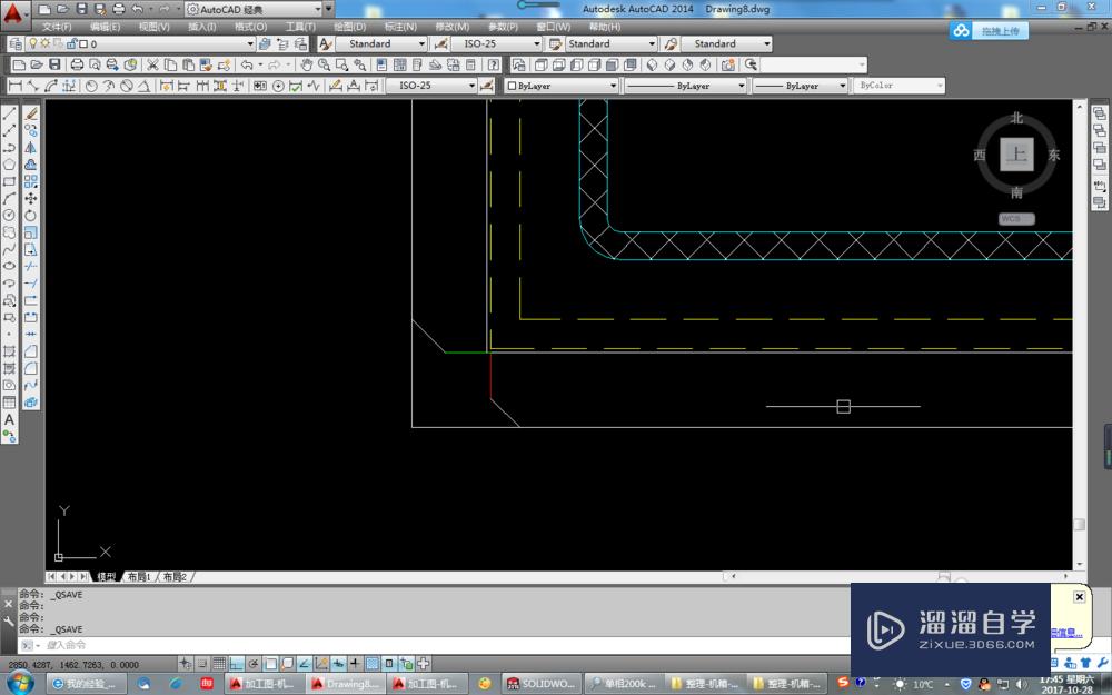 CAD，钣金里一个门板的展开八字角的画法