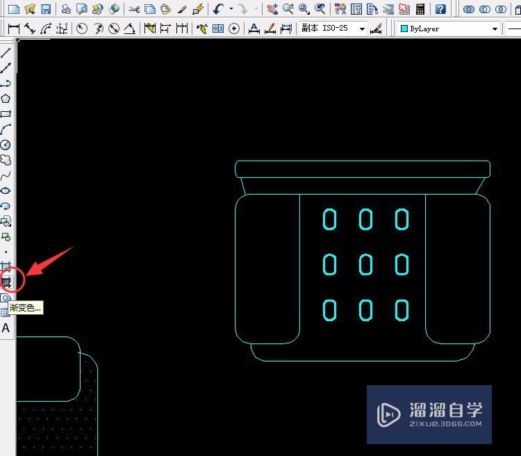 CAD实例第33课 家具的画法（图案填充、渐变色）