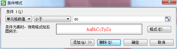 Excel中，怎么把60分以下的标记成别的颜色？