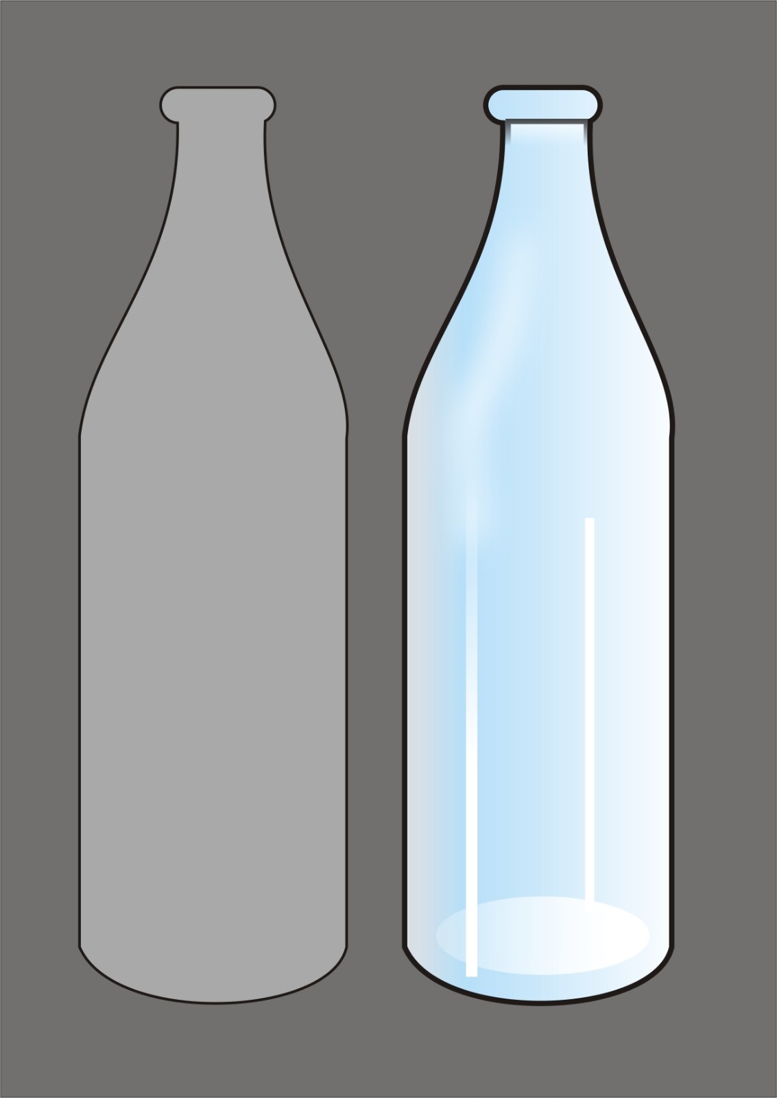 瓶子立体图用cdr怎么画?