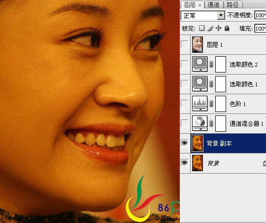 Photoshop修复严重偏黄的照片