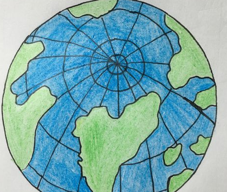 画个圆圆的地球中国版图片