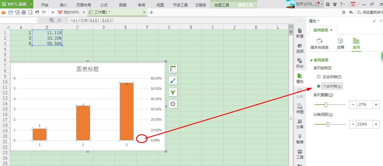 怎么在Excel图表中设置两个纵坐标？
