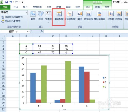 Excel图表标题怎么弄到上方？