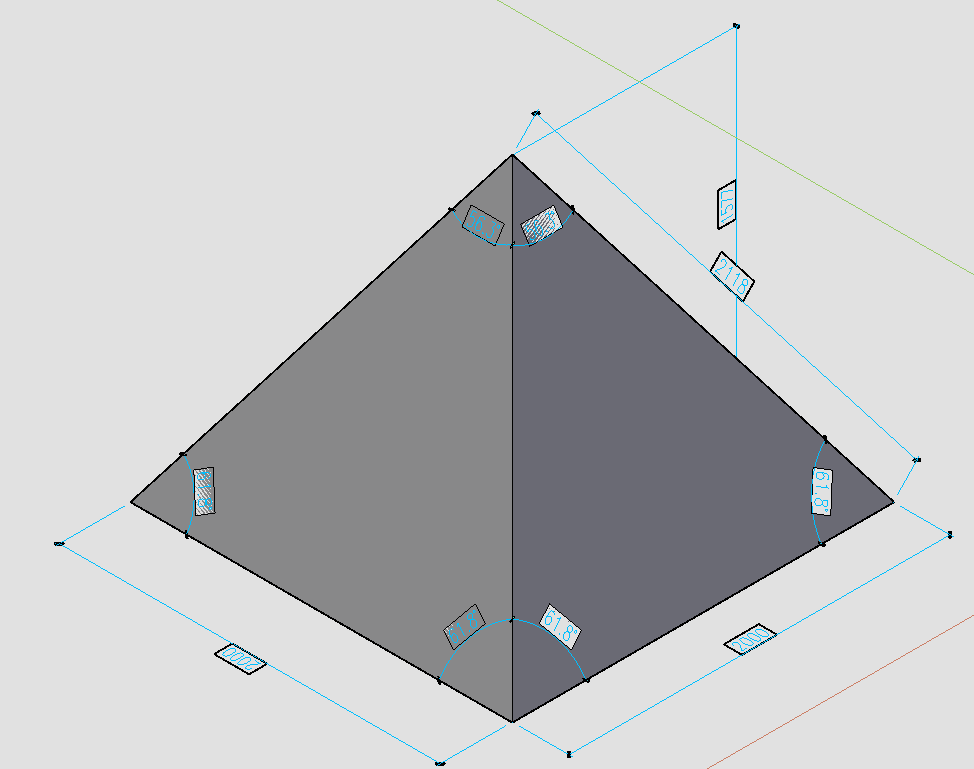 在CAD 2016中怎么测量四棱锥体的棱？