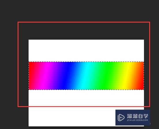 在畫布新建一個矩形如下圖;第3步選擇ps工具欄目裡面漸變工具如下圖