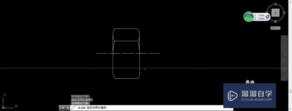 AutoCAD2013六角螺母：[2]侧视图