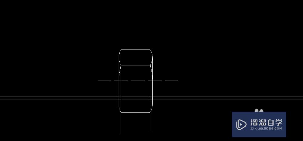 AutoCAD2013六角螺母：[2]侧视图