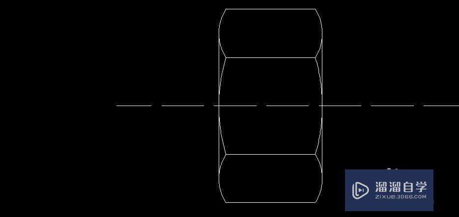 AutoCAD2013六角螺母：[2]侧视图