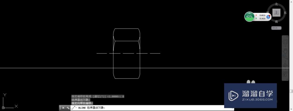 AutoCAD2013六角螺母：[2]侧视图