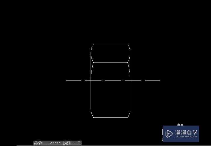 AutoCAD2013六角螺母：[2]侧视图