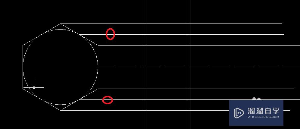 AutoCAD2013六角螺母：[2]侧视图