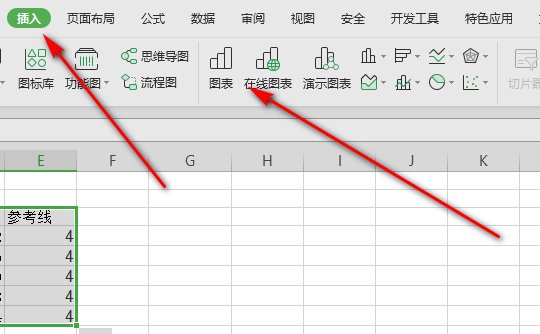 在Excel图表某一刻度上添加横线