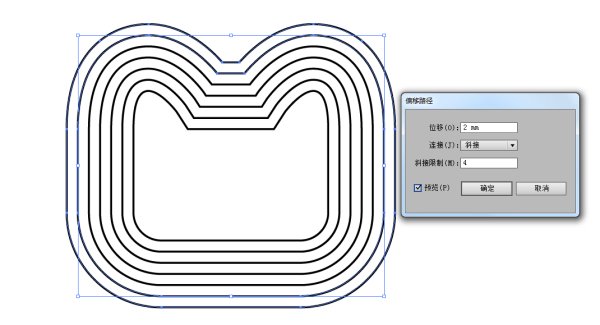 AI 如何做矩形的同心圆？