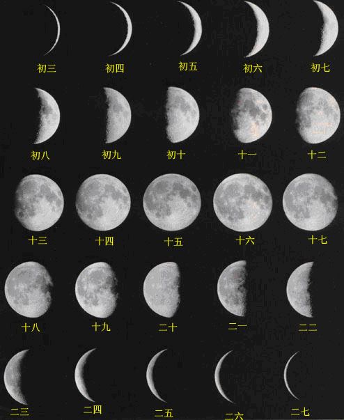 月初月中月末的月亮怎么画