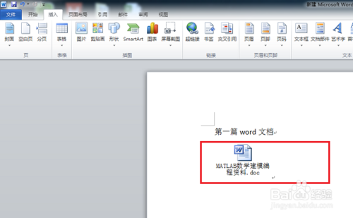 如何在Word中加入文档？