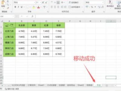 Excel 中怎样把一个工作表移到另一个工作表中？