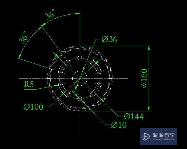 CAD 练习题1-32 锯齿盘绘图技巧