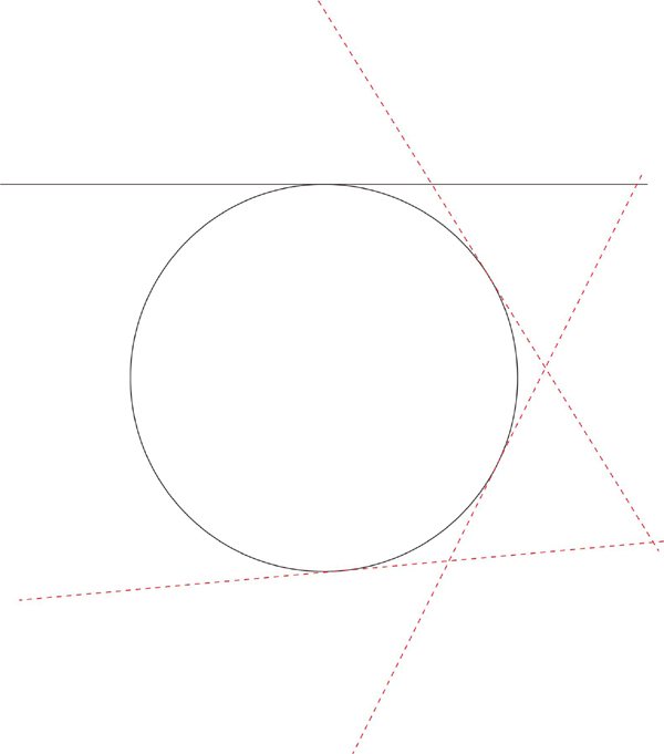 在cdr中如何做圆的切线