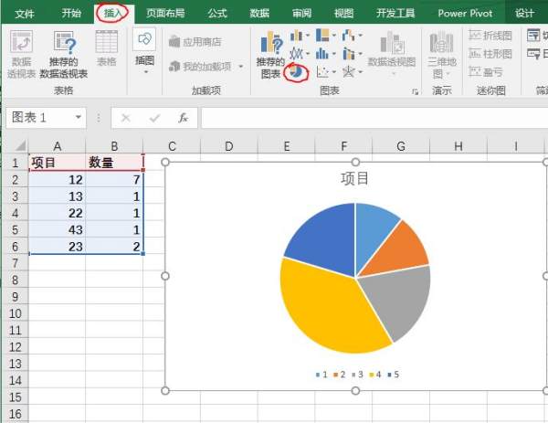 Excel中如何用图表表示所占比例？