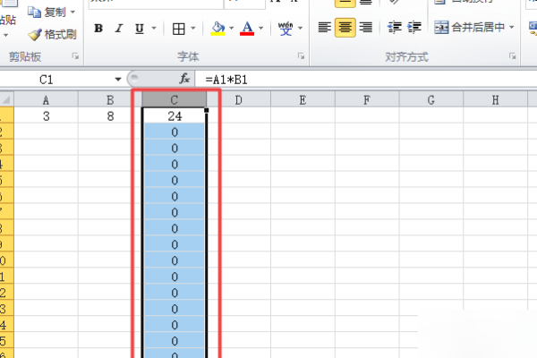 Excel 如何让整列套用一个公式？