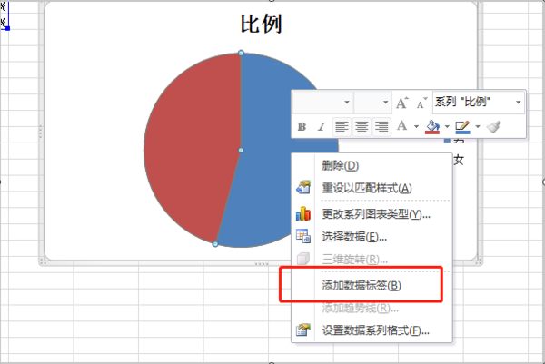 Excel中如何用图表表示所占比例？