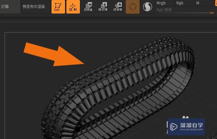 ZBrush2019软件中怎样修改履带模型？