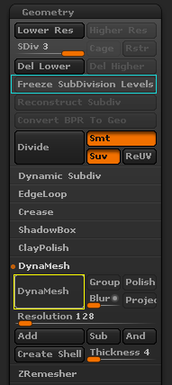 ZBrush的dynamesh<esred>冻结</esred><esred>功能</esred>怎么<esred>用</esred>？