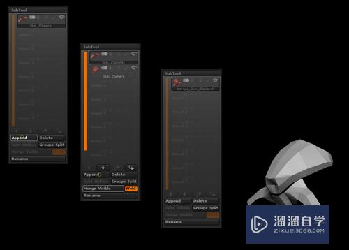 ZBrush使用附加的zspheres重新拓扑模型结构