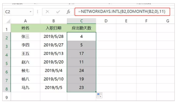 Excel表格中如何算天数？