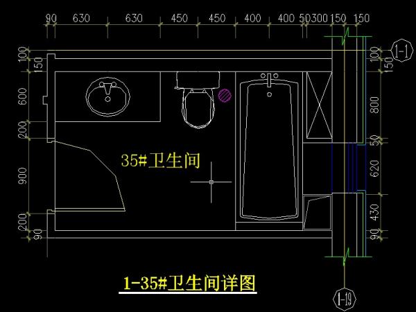 求cad廚房平面圖有尺寸的衛生間也行