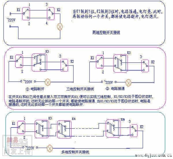 电气CAD双控开关怎样布线？