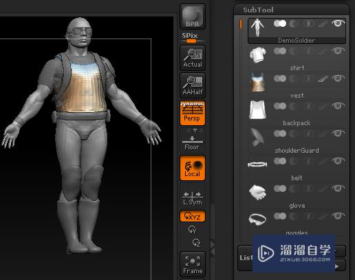 如何把ZBrush不同材质赋予同一个模型上？