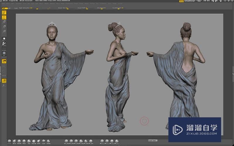 详解ZBrush雕刻布料和衣服上的褶皱