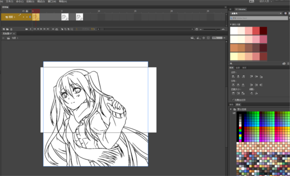 Adobe Animate CC2018怎么勾图片的线？