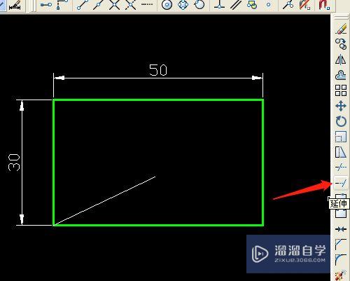 CAD怎样使用延伸工具？