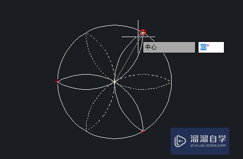 CAD如何绘制圆内花瓣图形？