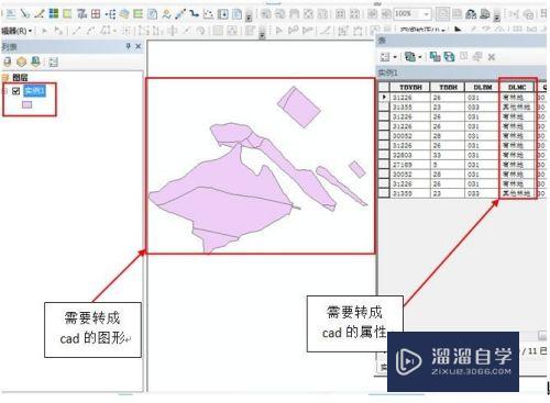 arcgis初学者：如何将arcgis图层的属性导入CAD？