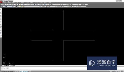 CAD2009怎样画十字路？