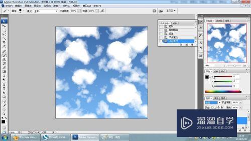 用PS画出朵朵云彩的天空