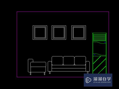 CAD怎样绘制沙发背景墙？