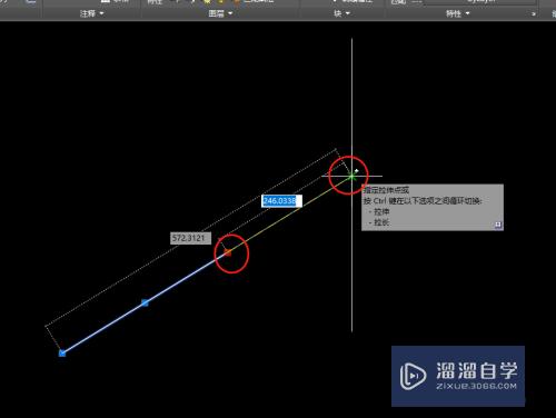 CAD怎么延伸线条？