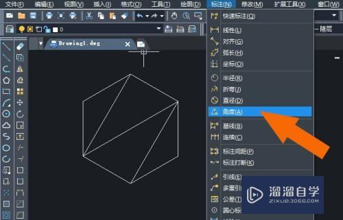 中望CAD2020软件中怎样给图形标注角度？