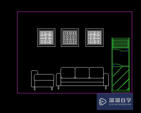 CAD怎样绘制沙发背景墙？