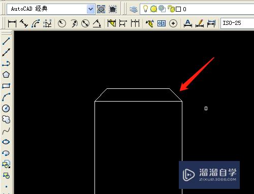 CAD怎样应用倒角工具绘制矩形斜线？