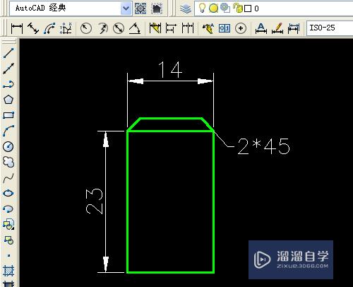 CAD怎样应用倒角工具绘制矩形斜线？