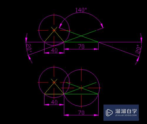 CAD中已知一条边和边对角，画三角形