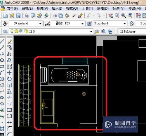 CAD 2008自学教程：[35]CAD怎么画卫生间？